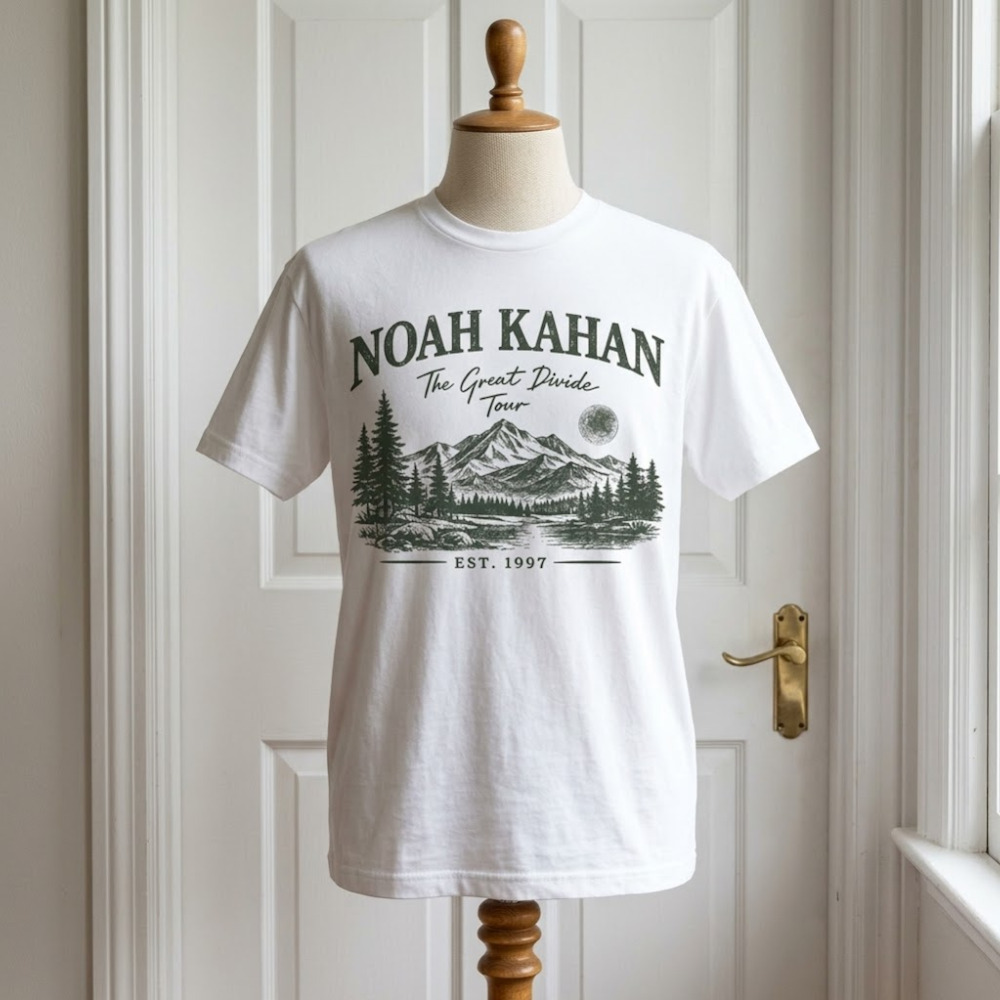 Noah Kahan The Great Divide Mountain White Folk Graphic T-Shirt